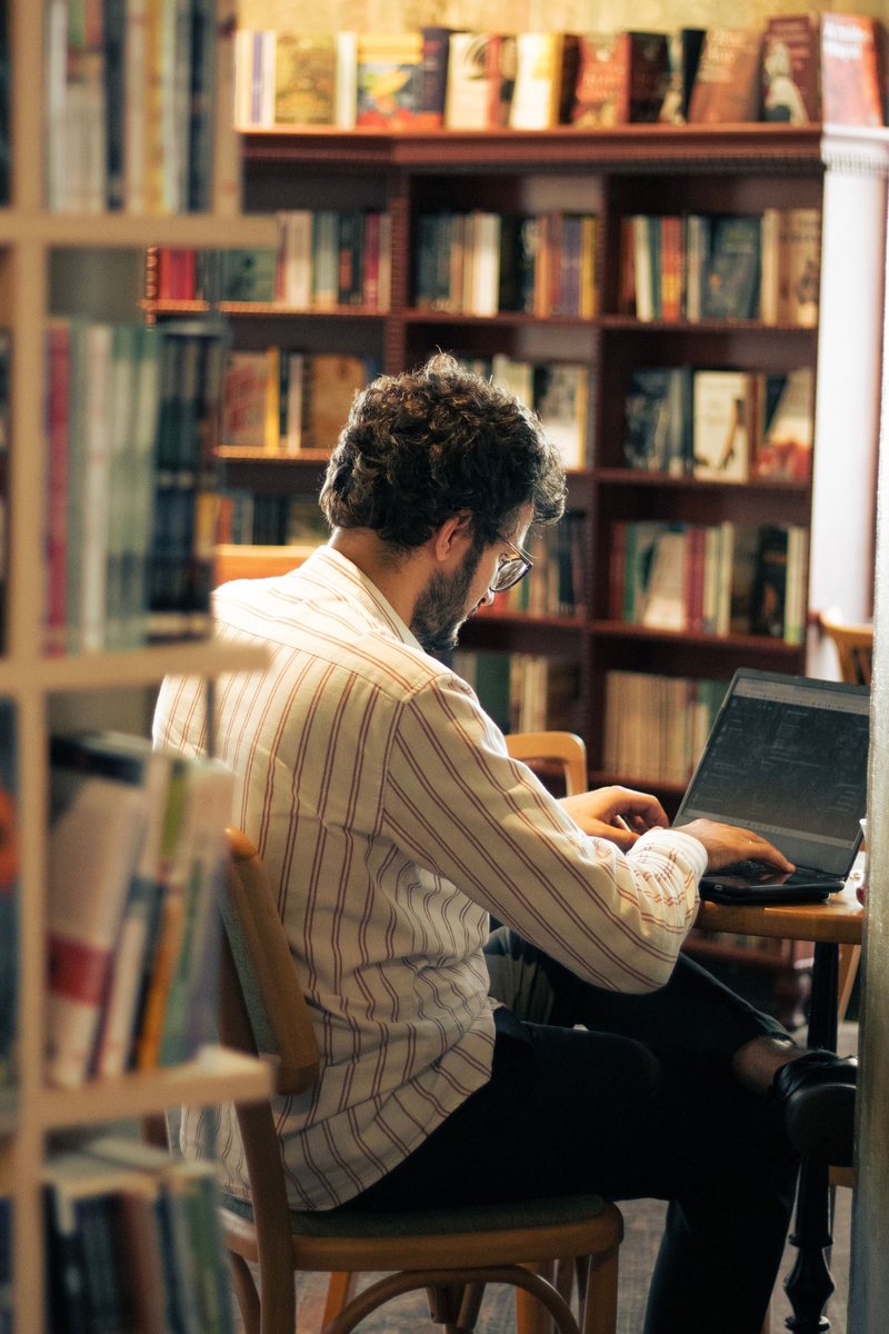Academic publishing specialist working in a library